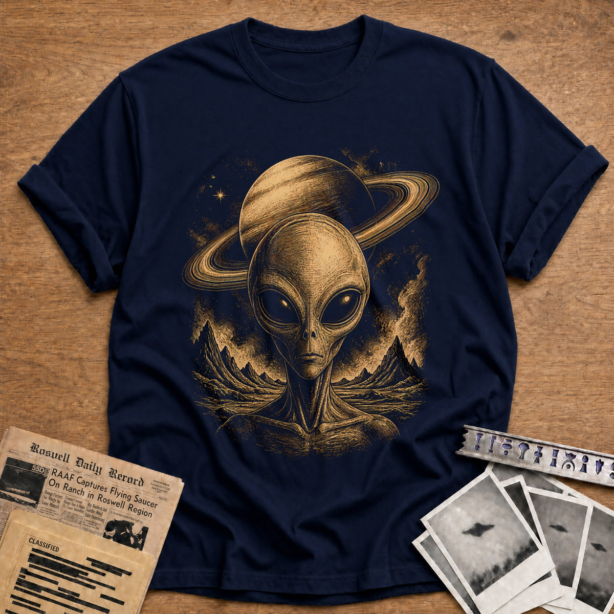 Head Ringed Planet 51 T-Shirt - Navy