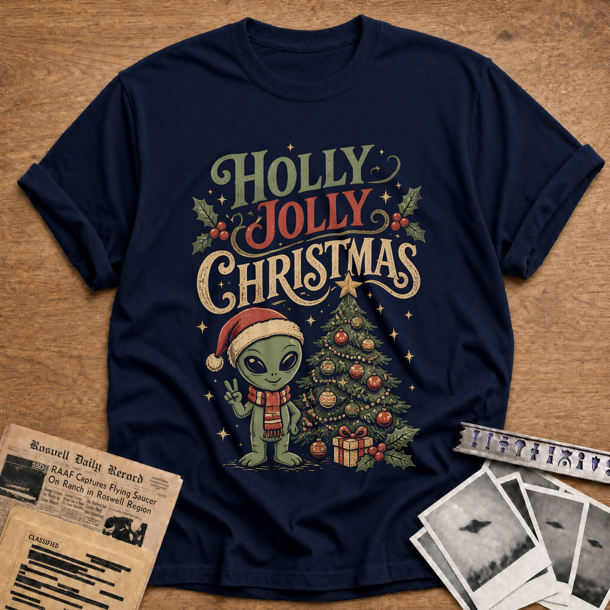 Holly Jolly Christmas 23 T-Shirt - Navy