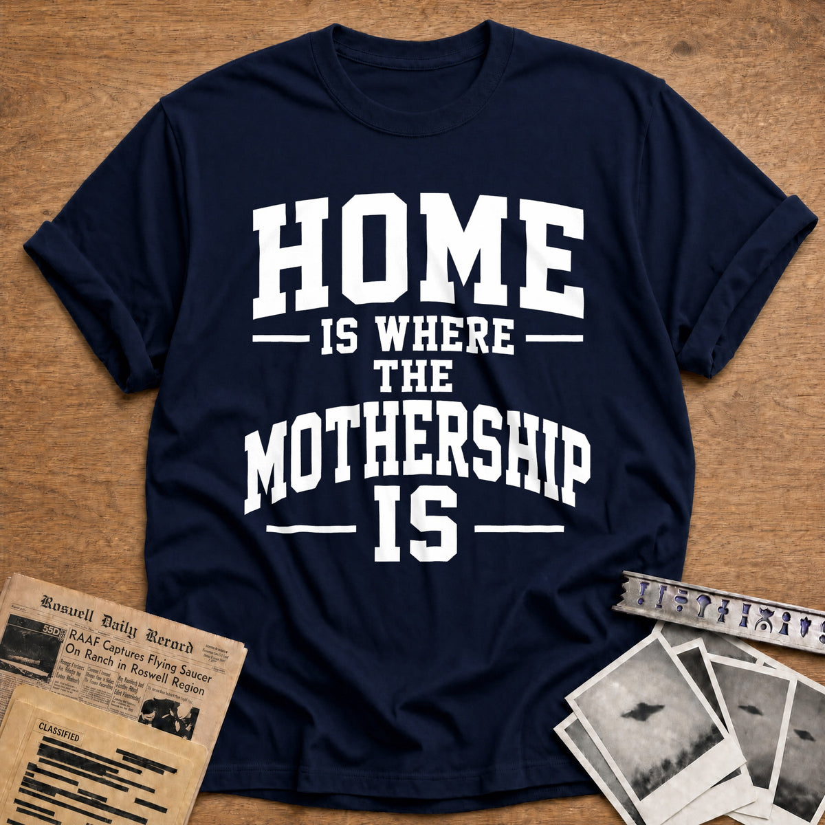 Home Is Where The Mothership Is 55 T-Shirt - Navy