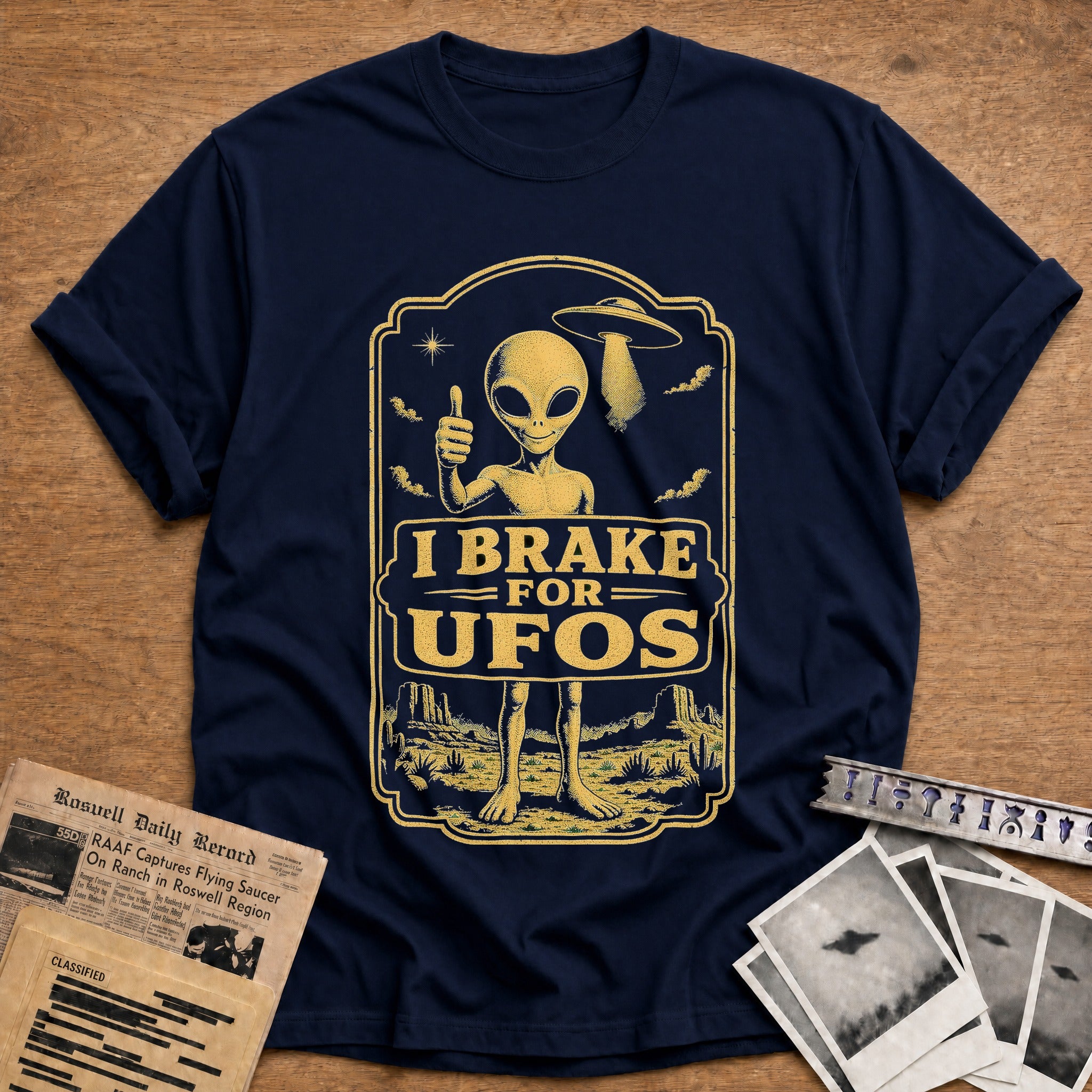 I Brake For Ufos 02 - Navy