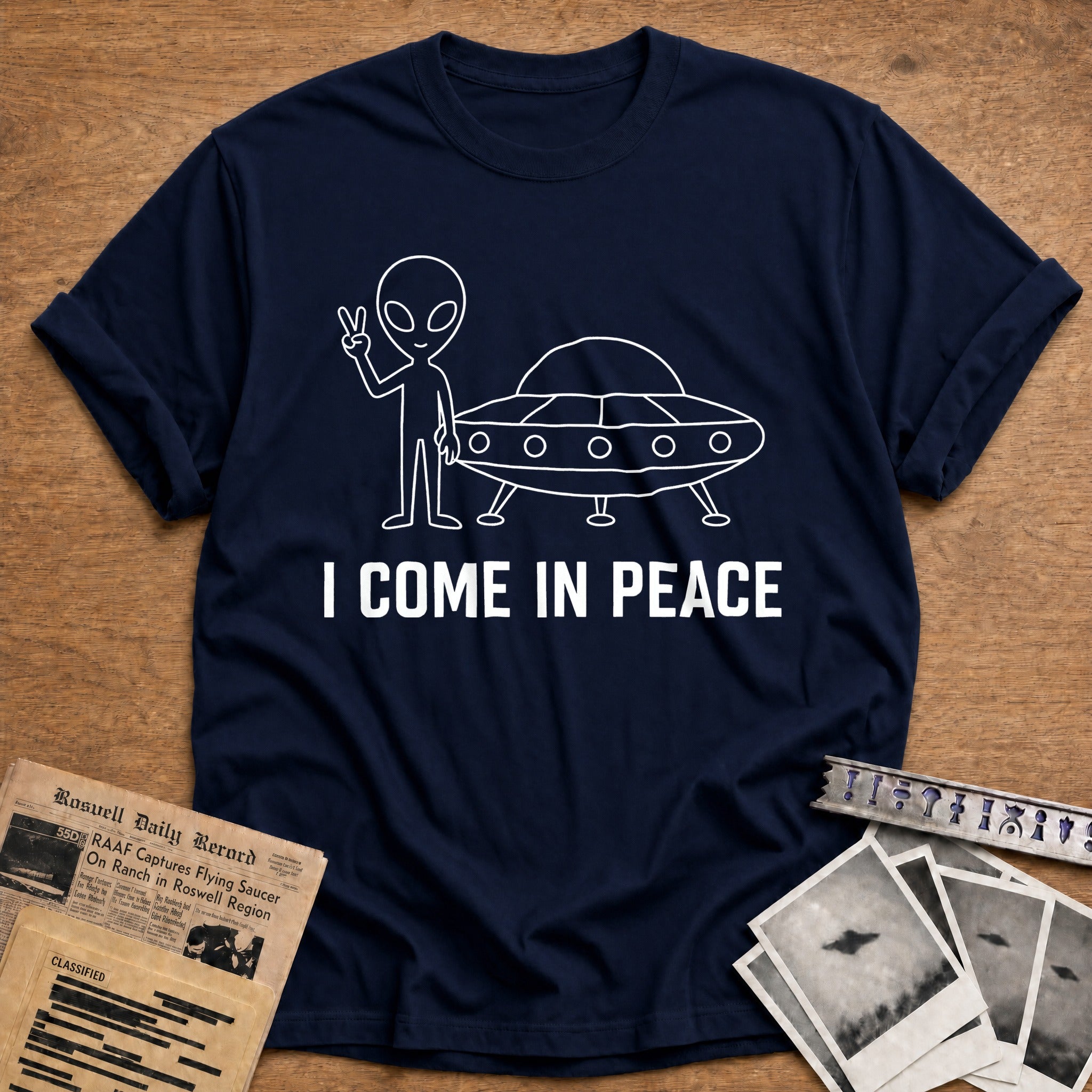 I Come In Peace 52 T-Shirt - Navy