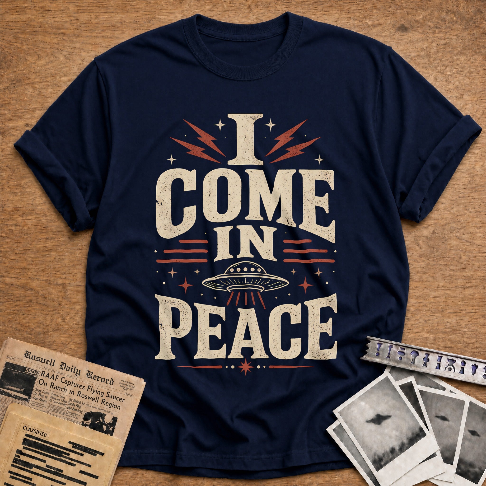 I Come In Peace 60 T-Shirt - Navy
