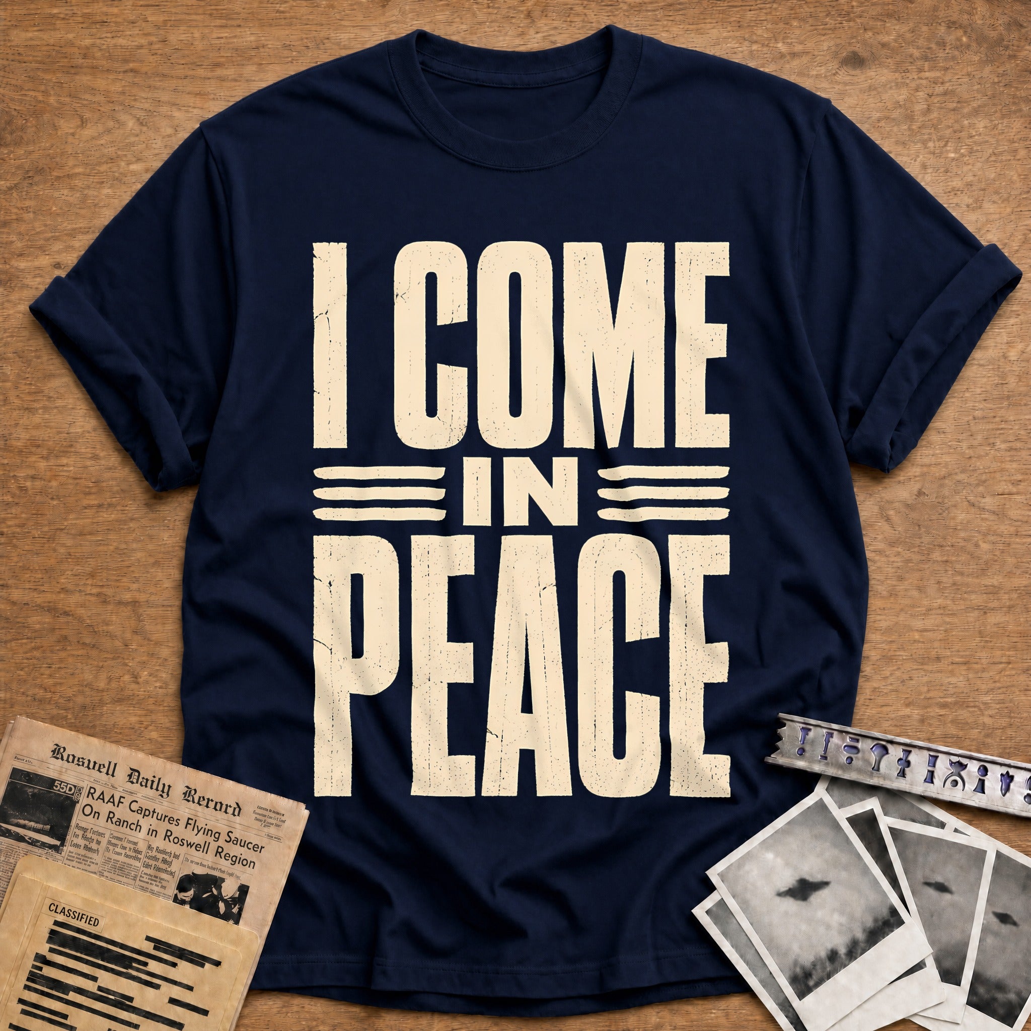 I Come In Peace 77 T-Shirt - Navy