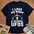 I Love One Woman And Several UFOs 10 T-Shirt - Navy