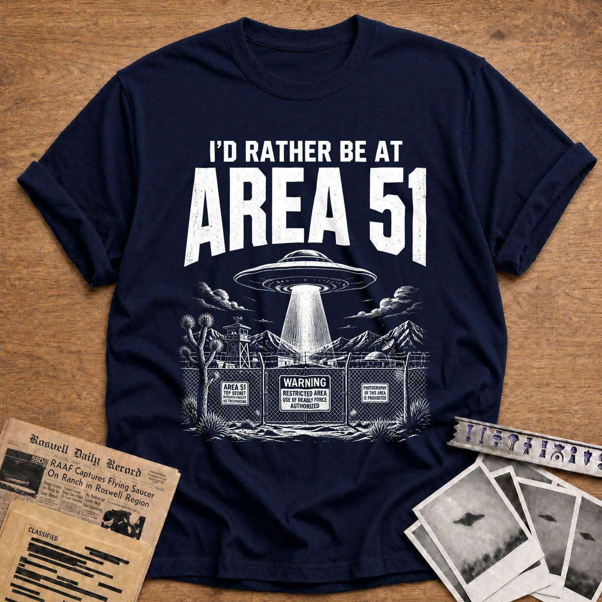 I'd Rather Be At Area 51 38 T-Shirt - Navy