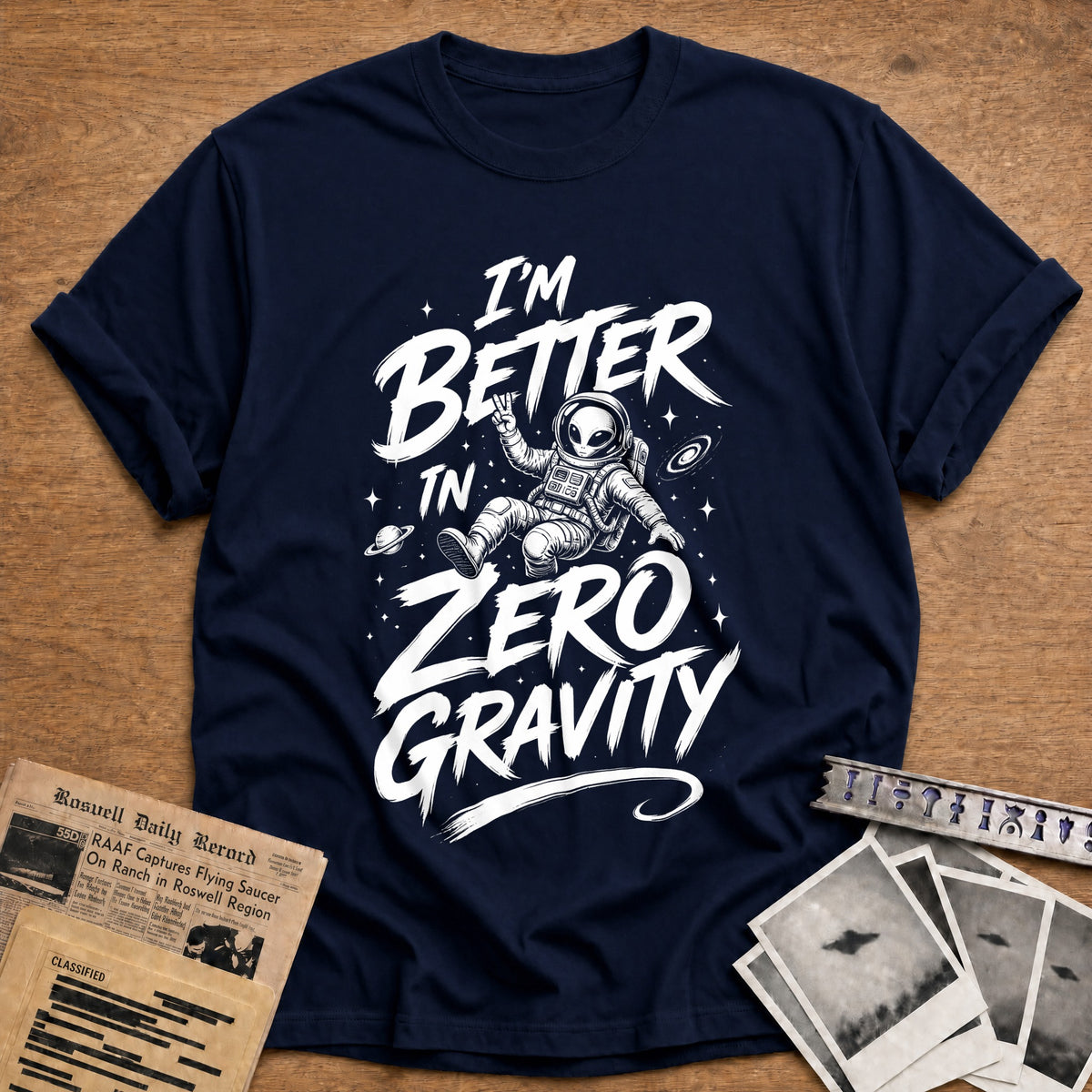 I'm Better In Zero Gravity 86 T-Shirt - Navy