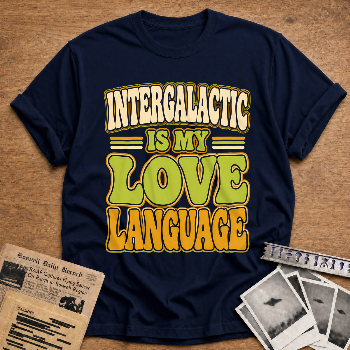 Intergalactic Is My Love Language 42 T-Shirt - Navy
