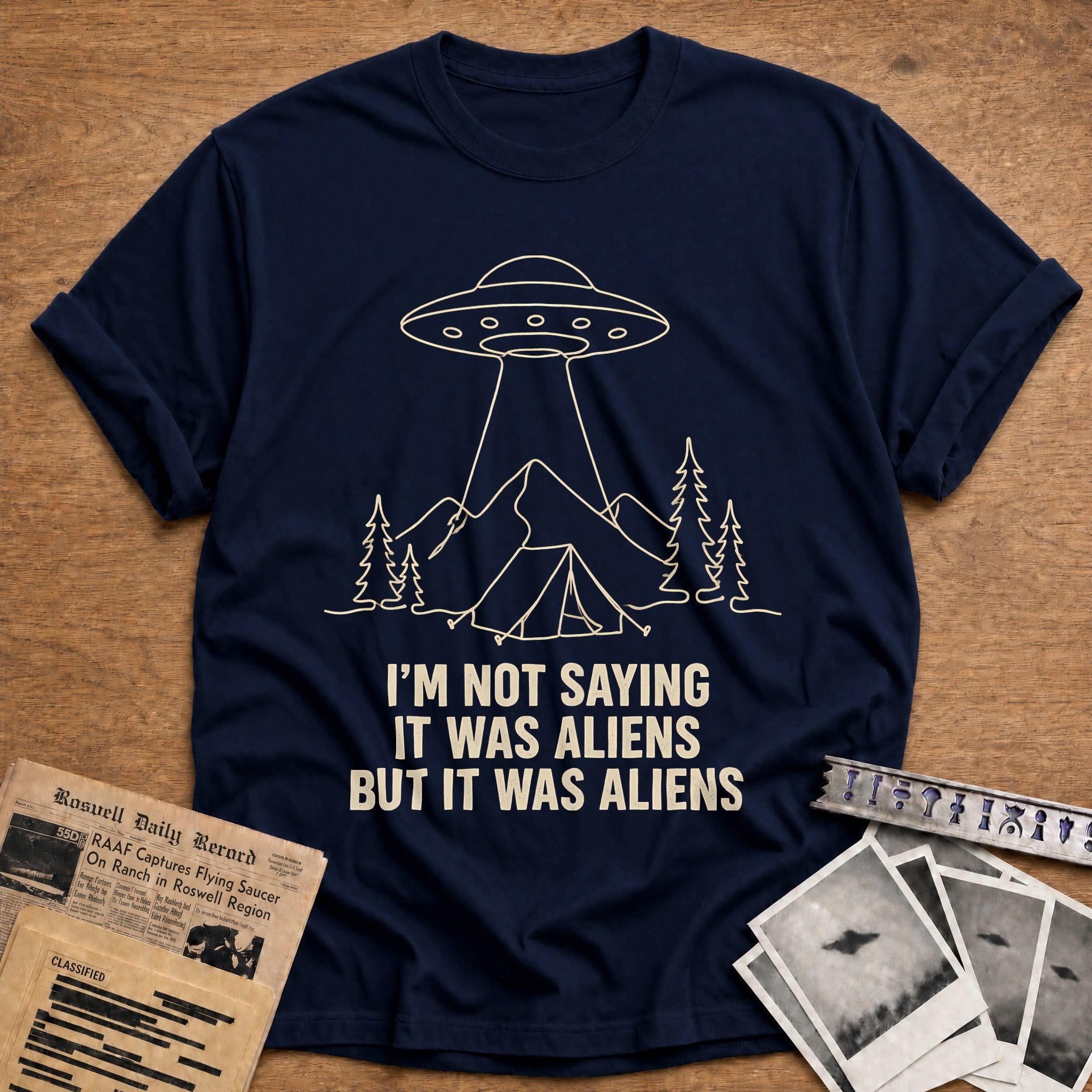 It Was Aliens 40 T-Shirt - Navy