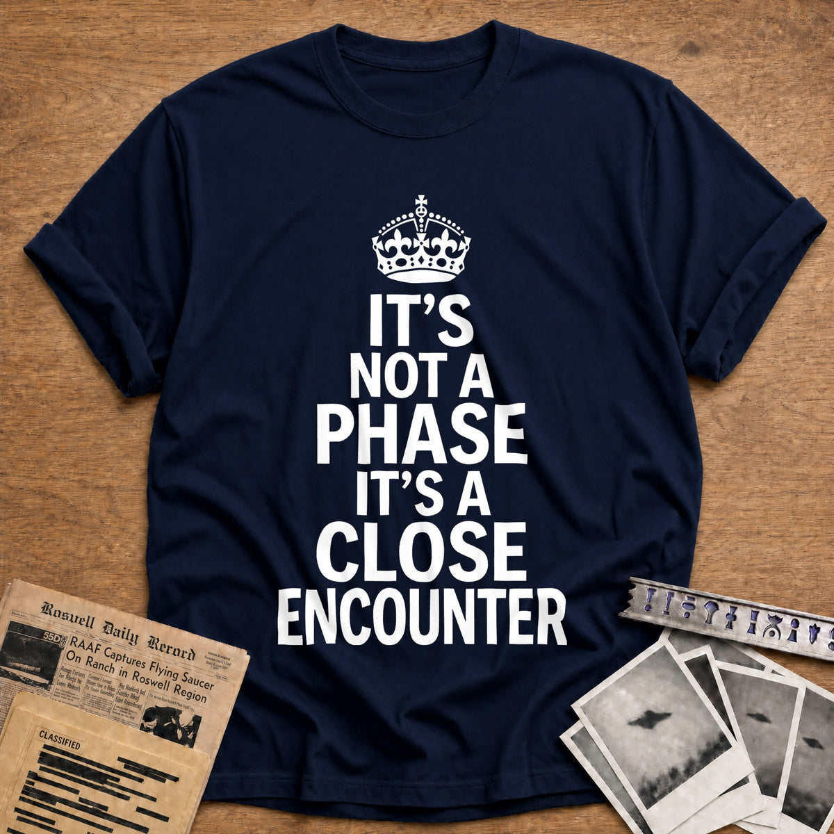 It's Not A Phase It's A Close Encounter 60 T-Shirt - Navy