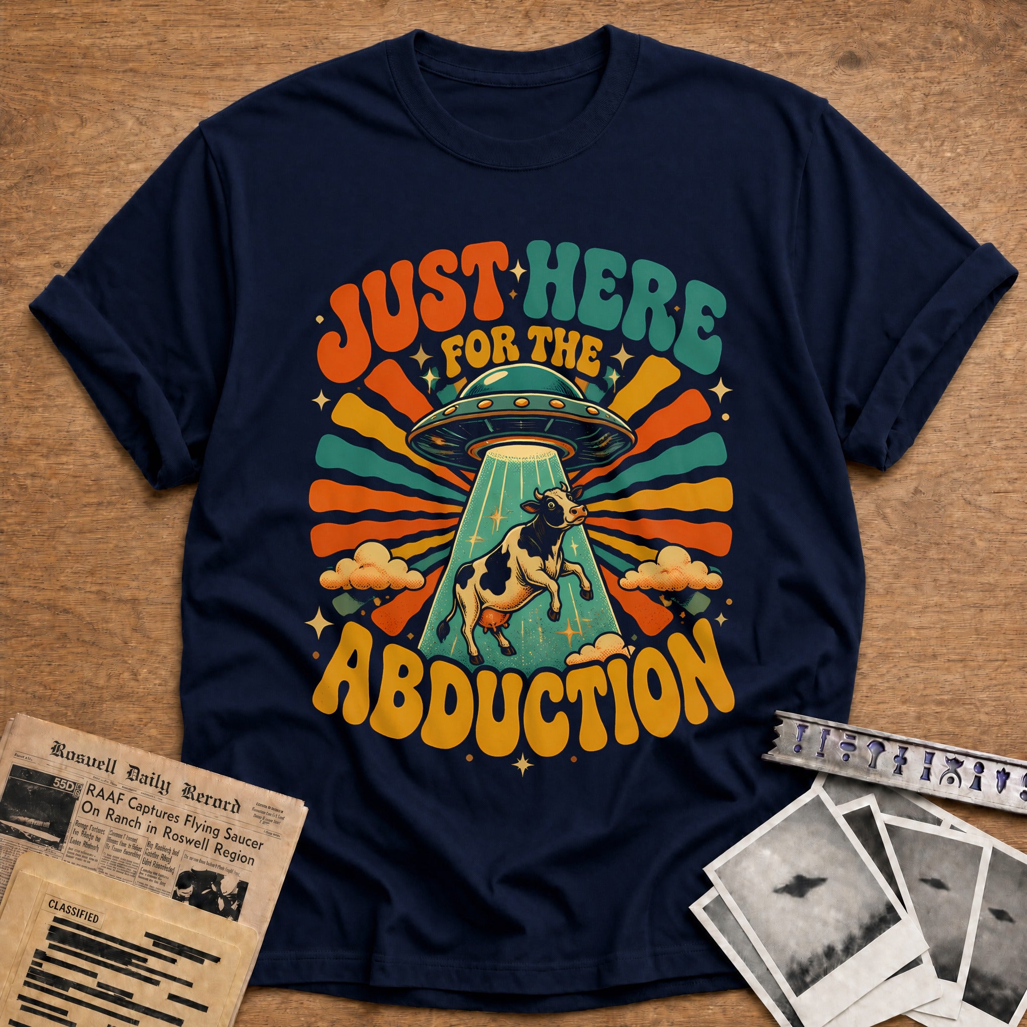 Just Here For The Abduction 72 T-Shirt - Navy