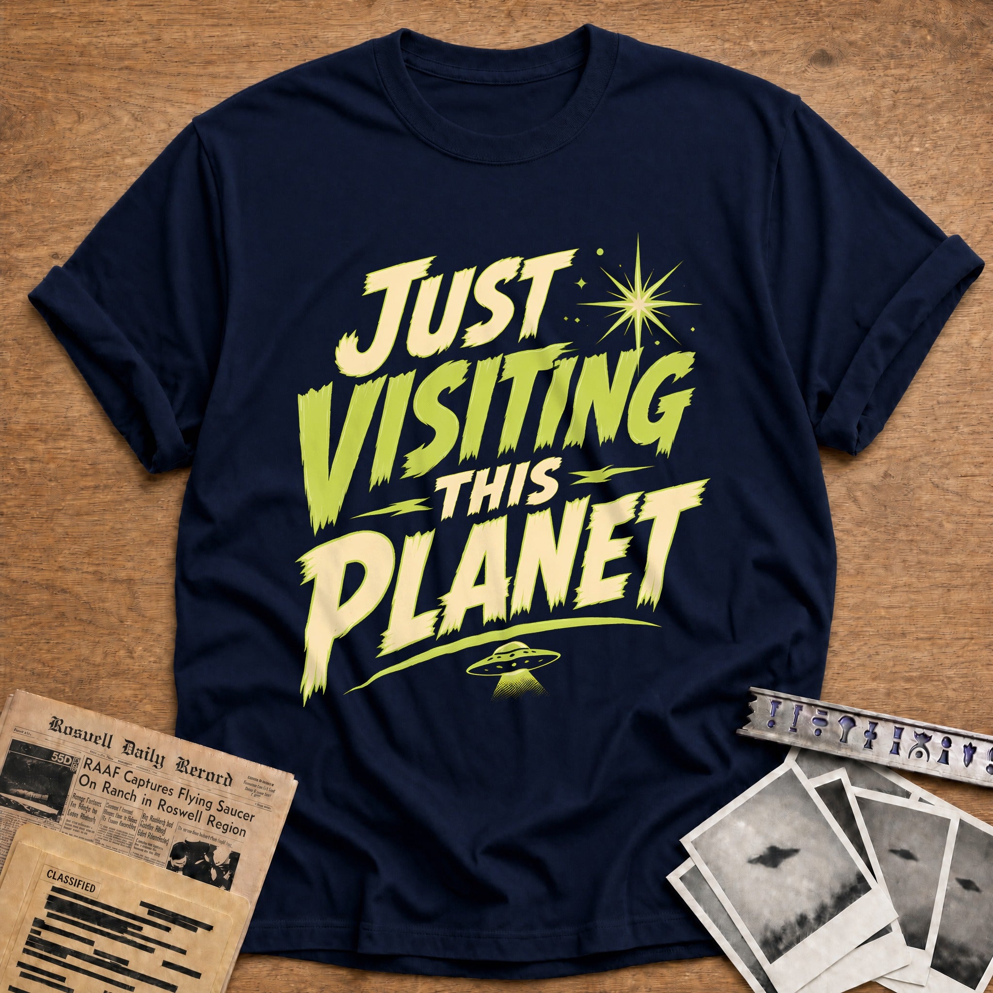 Just Visiting This Planet 88 T-Shirt - Navy