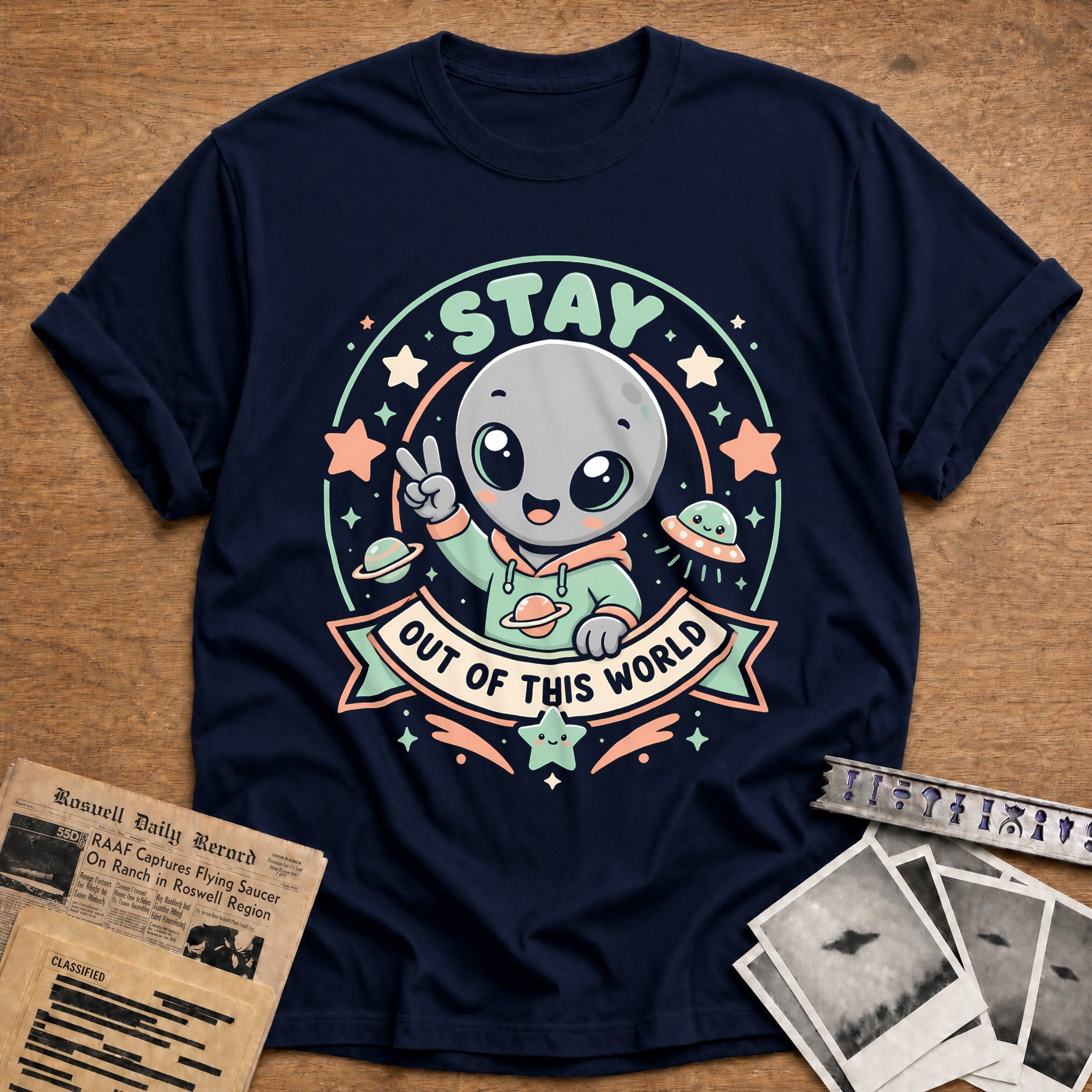 Kawaii Alien Mint 96 T-Shirt - Navy