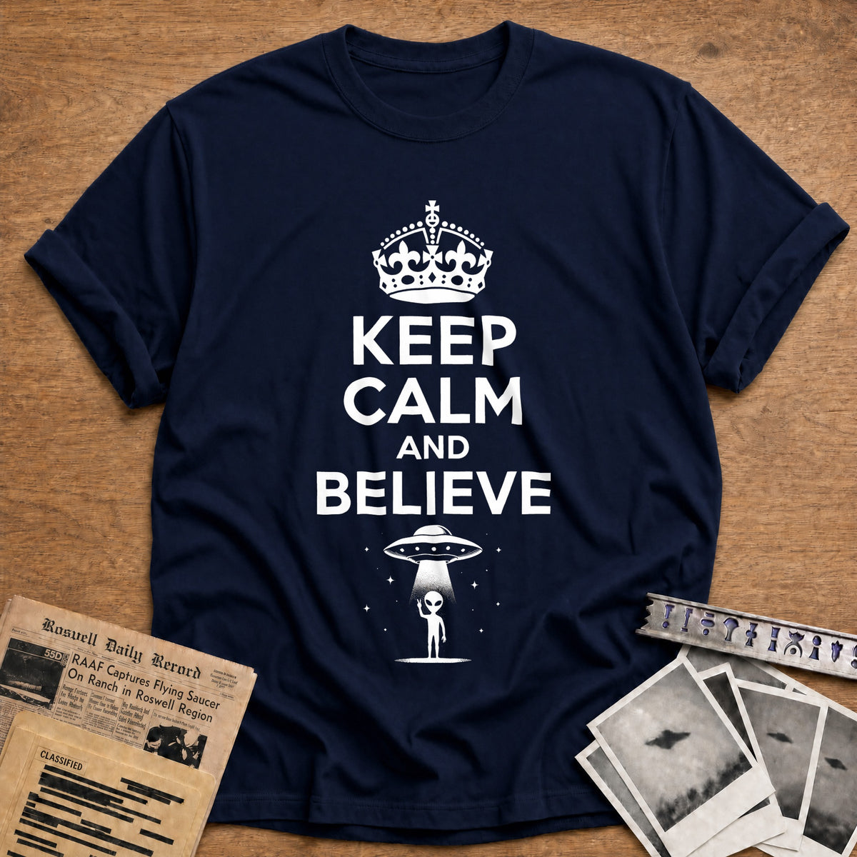 Keep Calm And Believe 18 T-Shirt - Navy