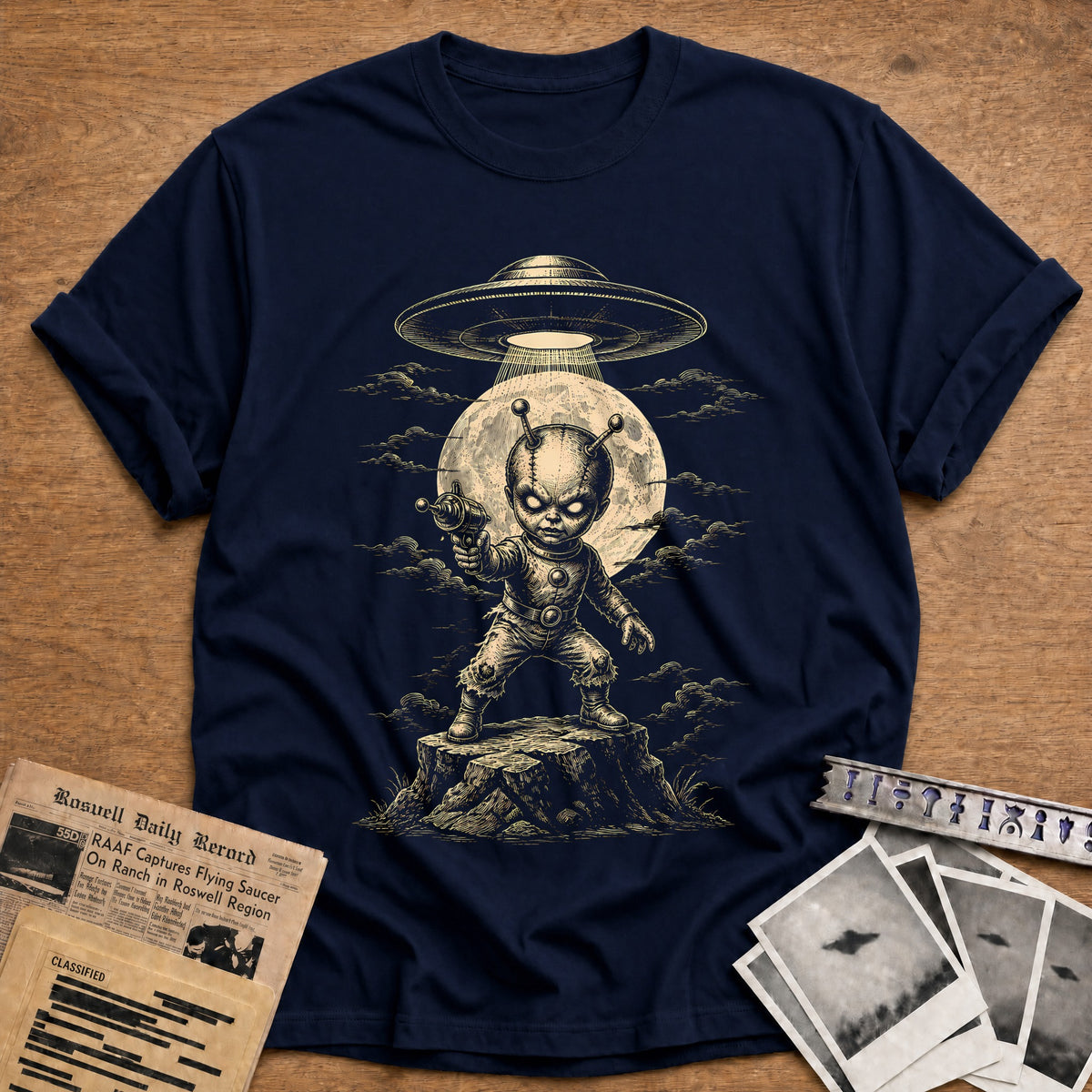 Little Green Man 10 T-Shirt - Navy