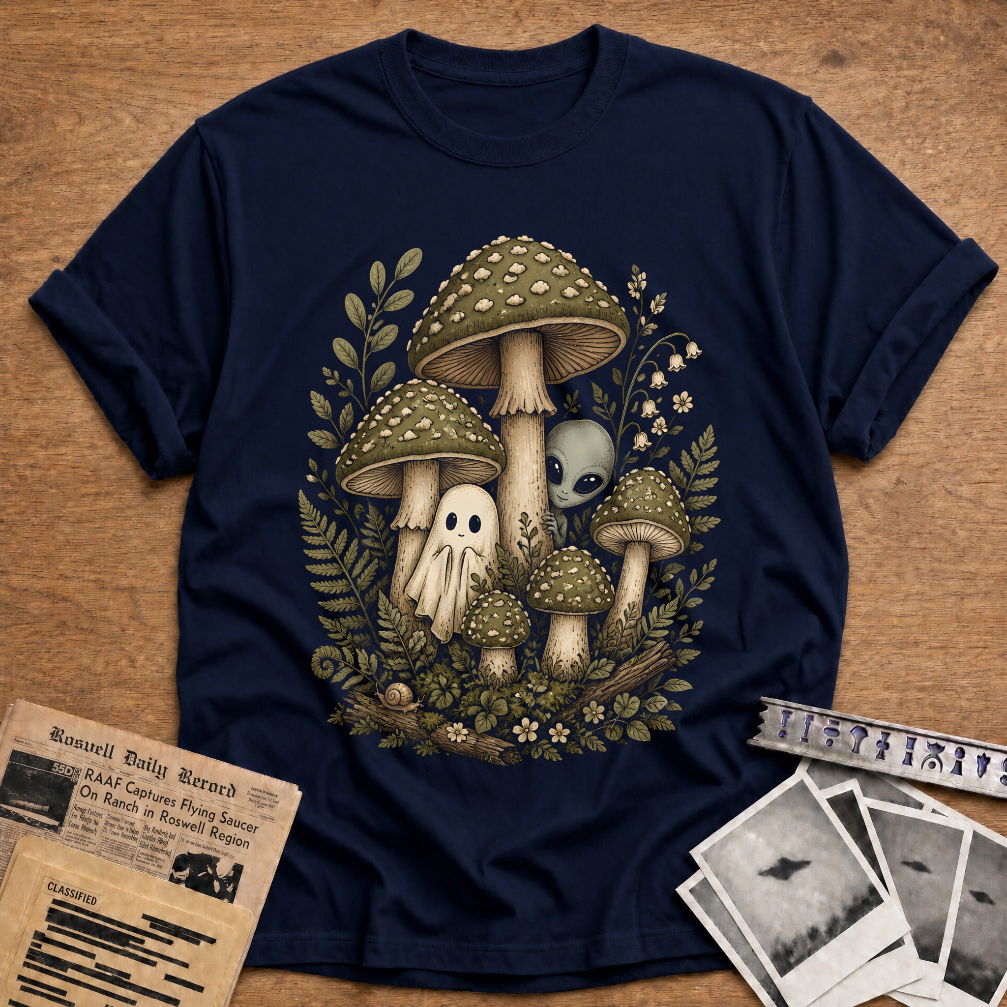 Mushroom Ghost Alien 16 - Navy