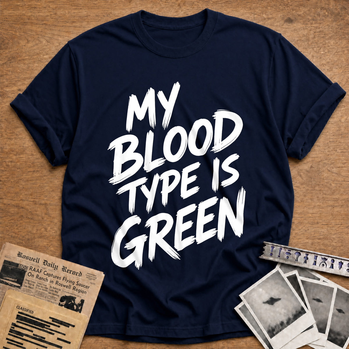 My Blood Type Is Green 68 T-Shirt - Navy