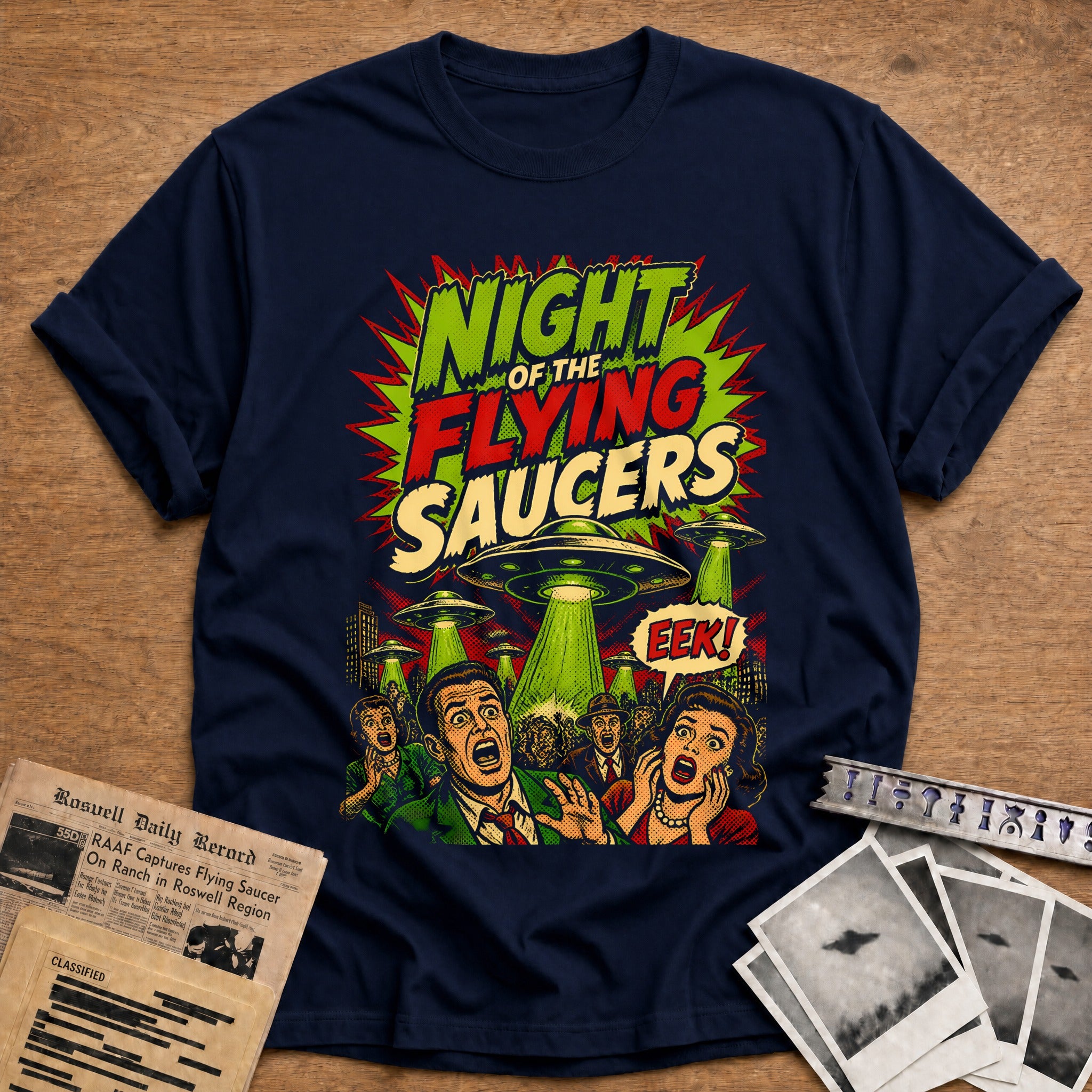 Night Of The Flying Saucers 12 T-Shirt - Navy