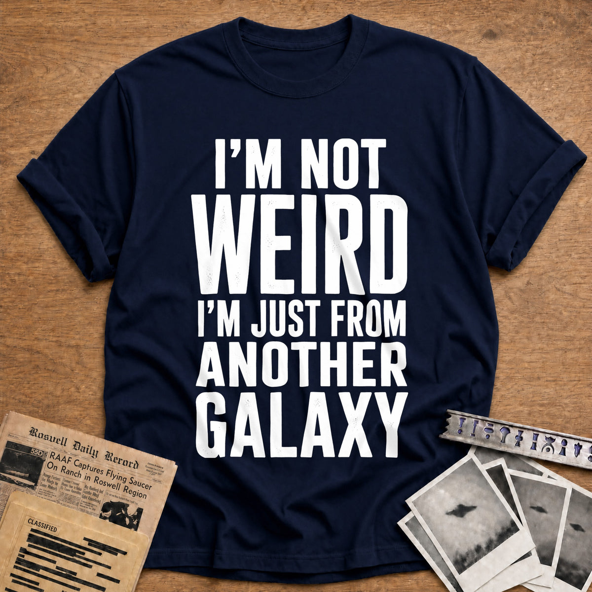Not Weird Another Galaxy 73 T-Shirt - Navy