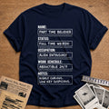 Part Time Believer Full Time Weirdo 12 T-Shirt - Navy