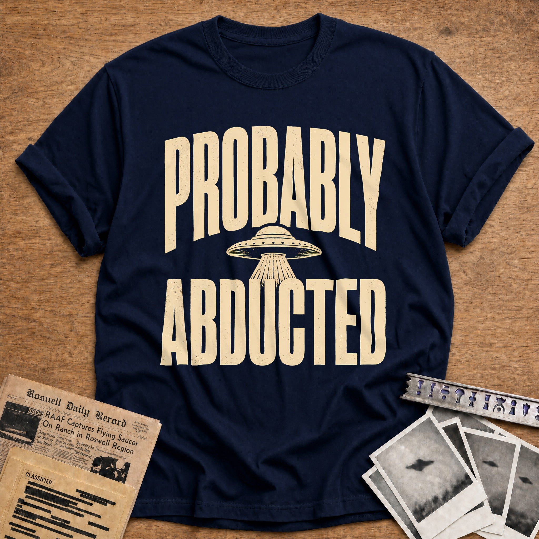 Probably Abducted 76 T-Shirt - Navy