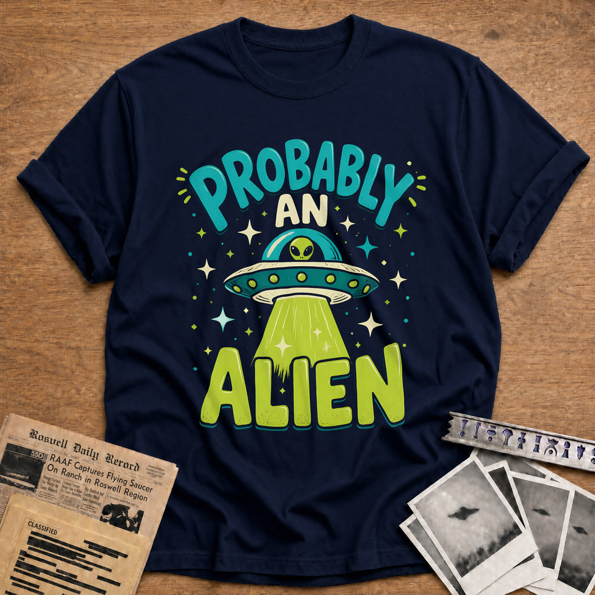 Probably An Alien 16 T-Shirt - Navy