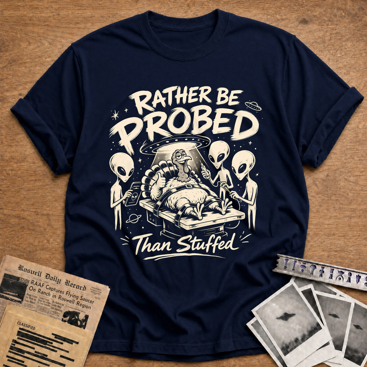 Rather Be Probed Than Stuffed 1 T-Shirt - Navy