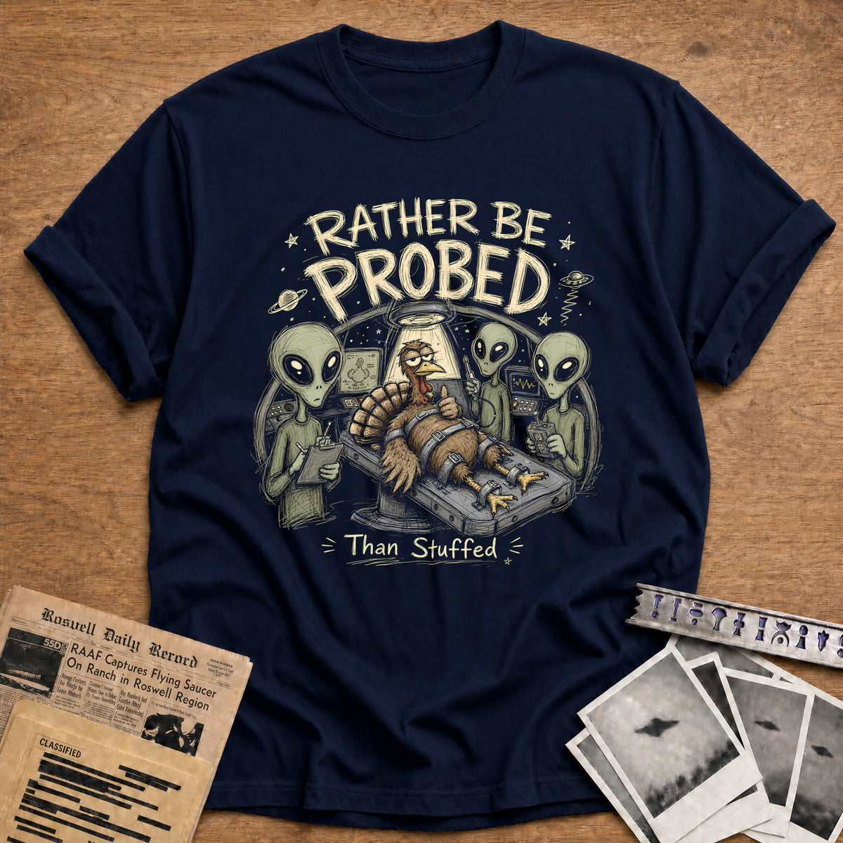 Rather Be Probed Than Stuffed 2 T-Shirt - Navy