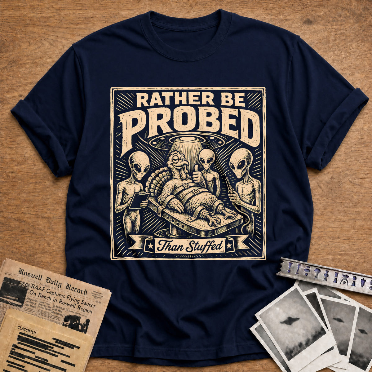 Rather Be Probed Than Stuffed 4 T-Shirt - Navy