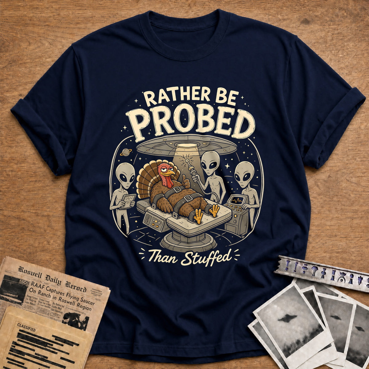 Rather Be Probed Than Stuffed 6 T-Shirt - Navy