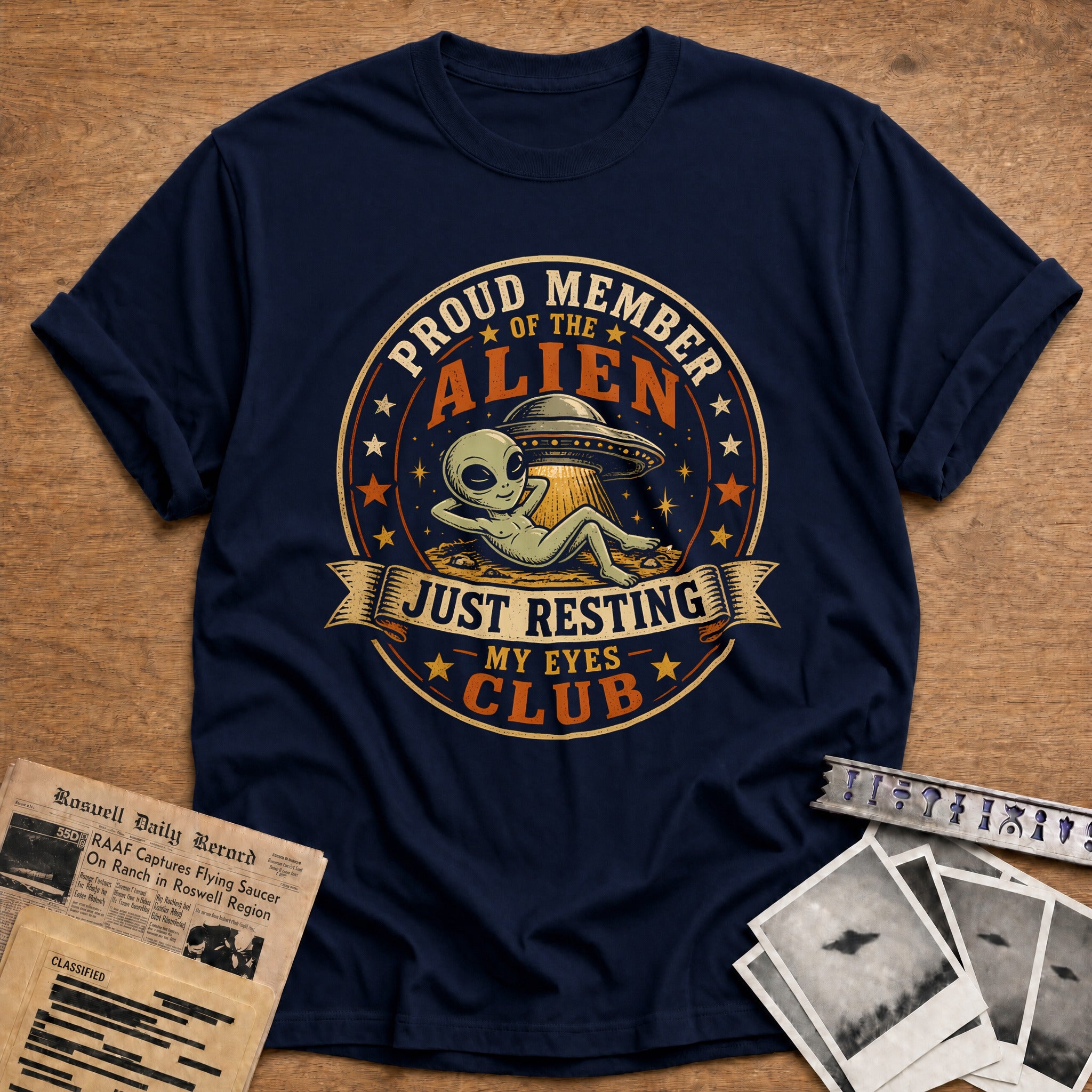 Resting Eyes Club 47 T-Shirt - Navy