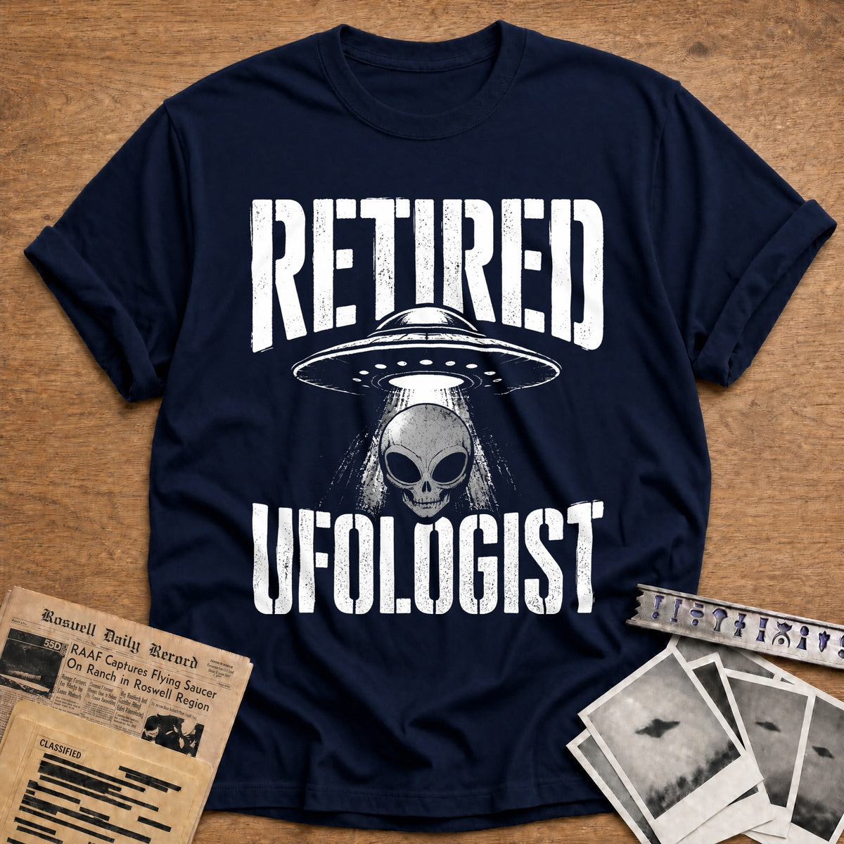 Retired Ufologist 82 T-Shirt - Navy