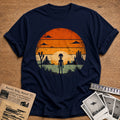 Retro Alien Sunset 30 T-Shirt - Navy