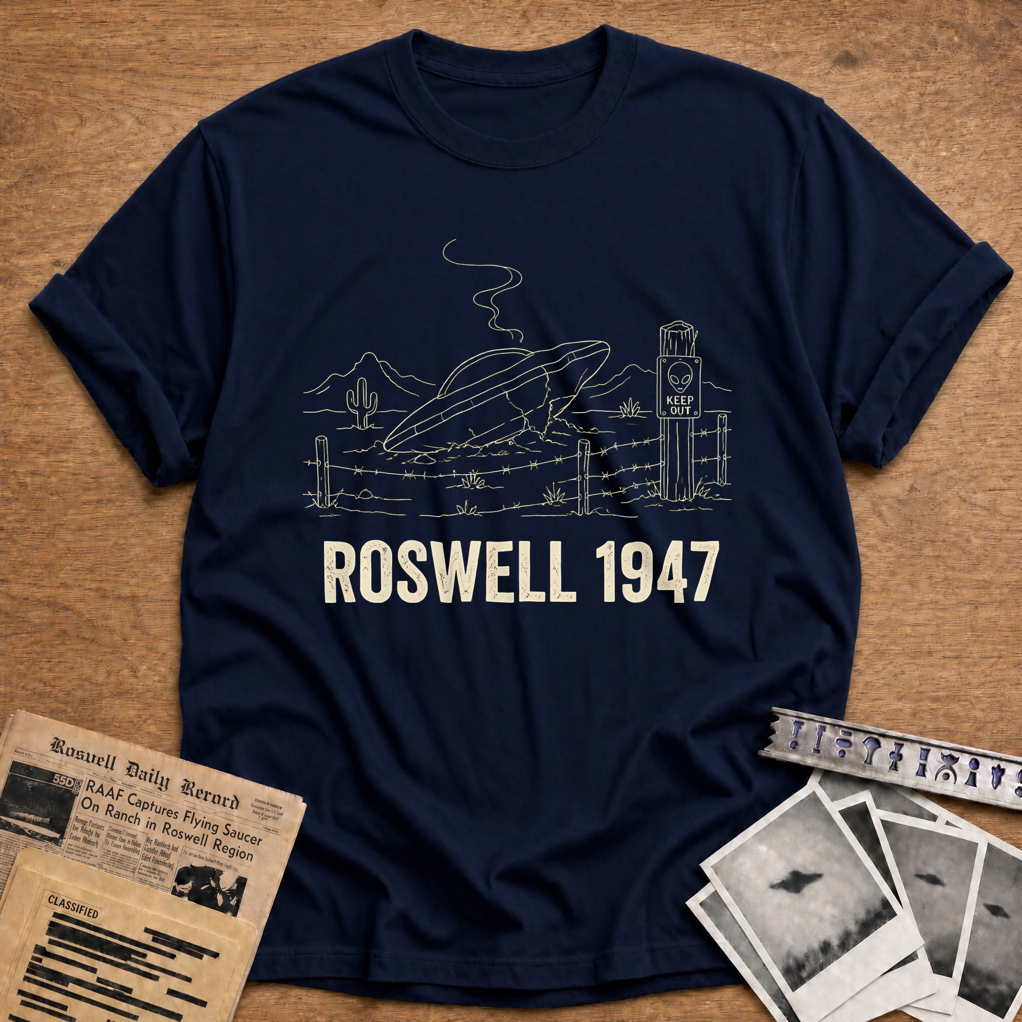 Roswell 1947 70 T-Shirt - Navy