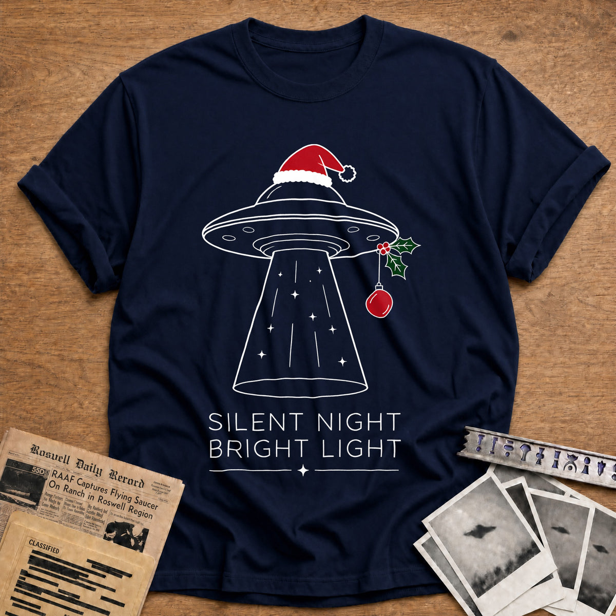 Silent Night Bright Light 51 T-Shirt - Navy