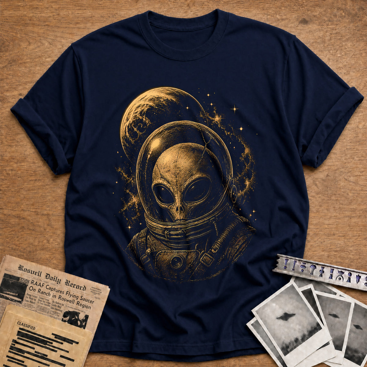 Skull Space Helmet 37 T-Shirt - Navy
