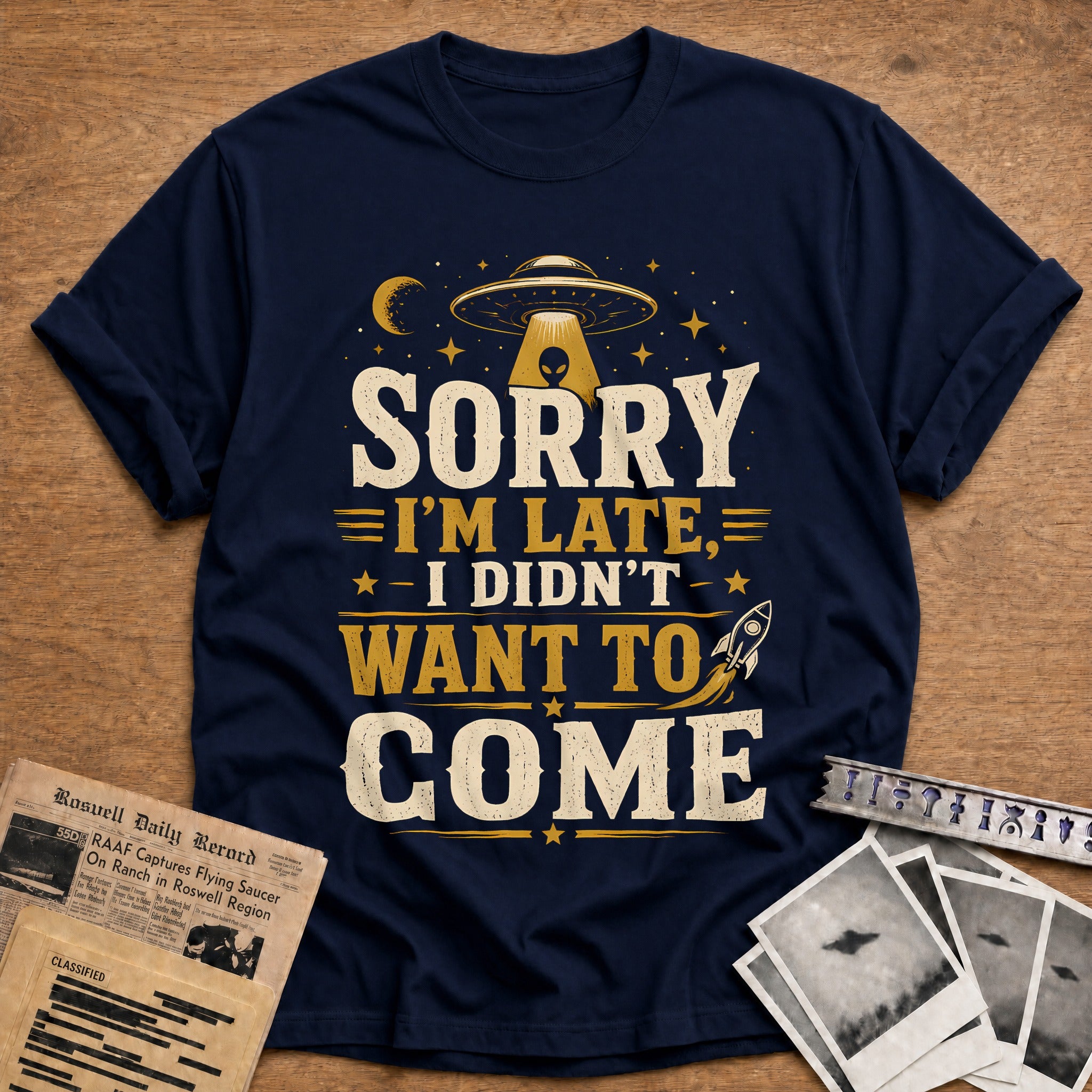 Sorry I M Late I Didn T Want To Come 59 T-Shirt - Navy