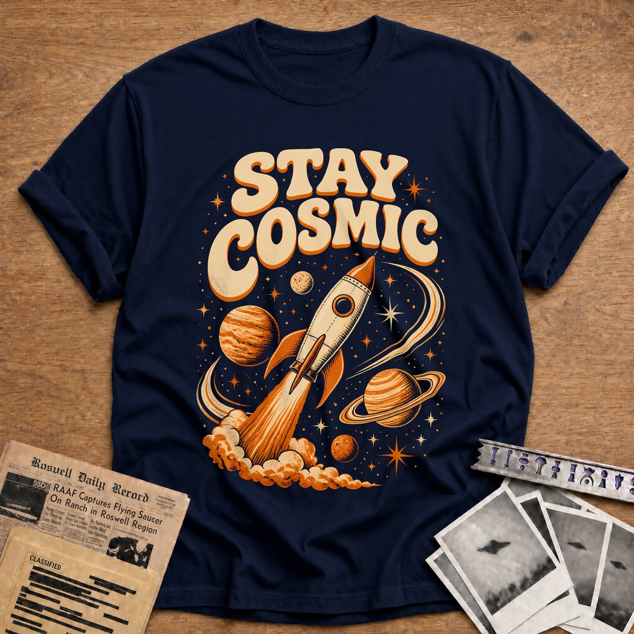 Stay Cosmic 78 T-Shirt - Navy