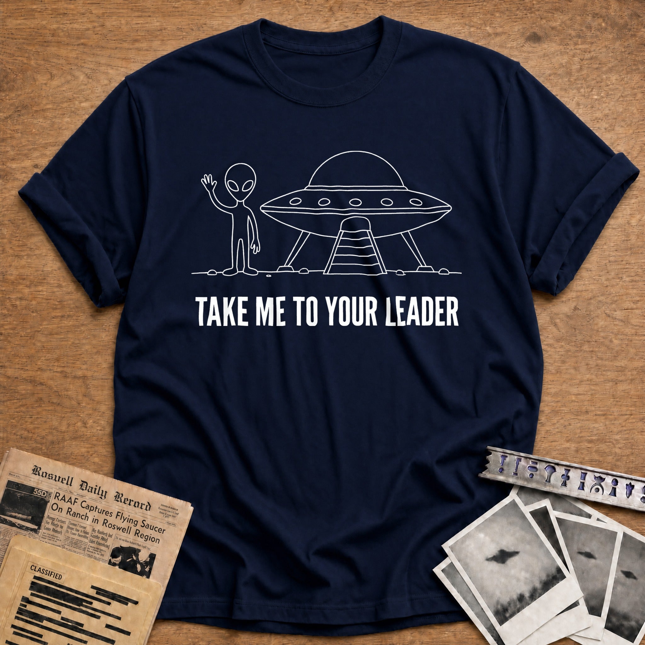 Take Me To Your Leader 11 T-Shirt - Navy