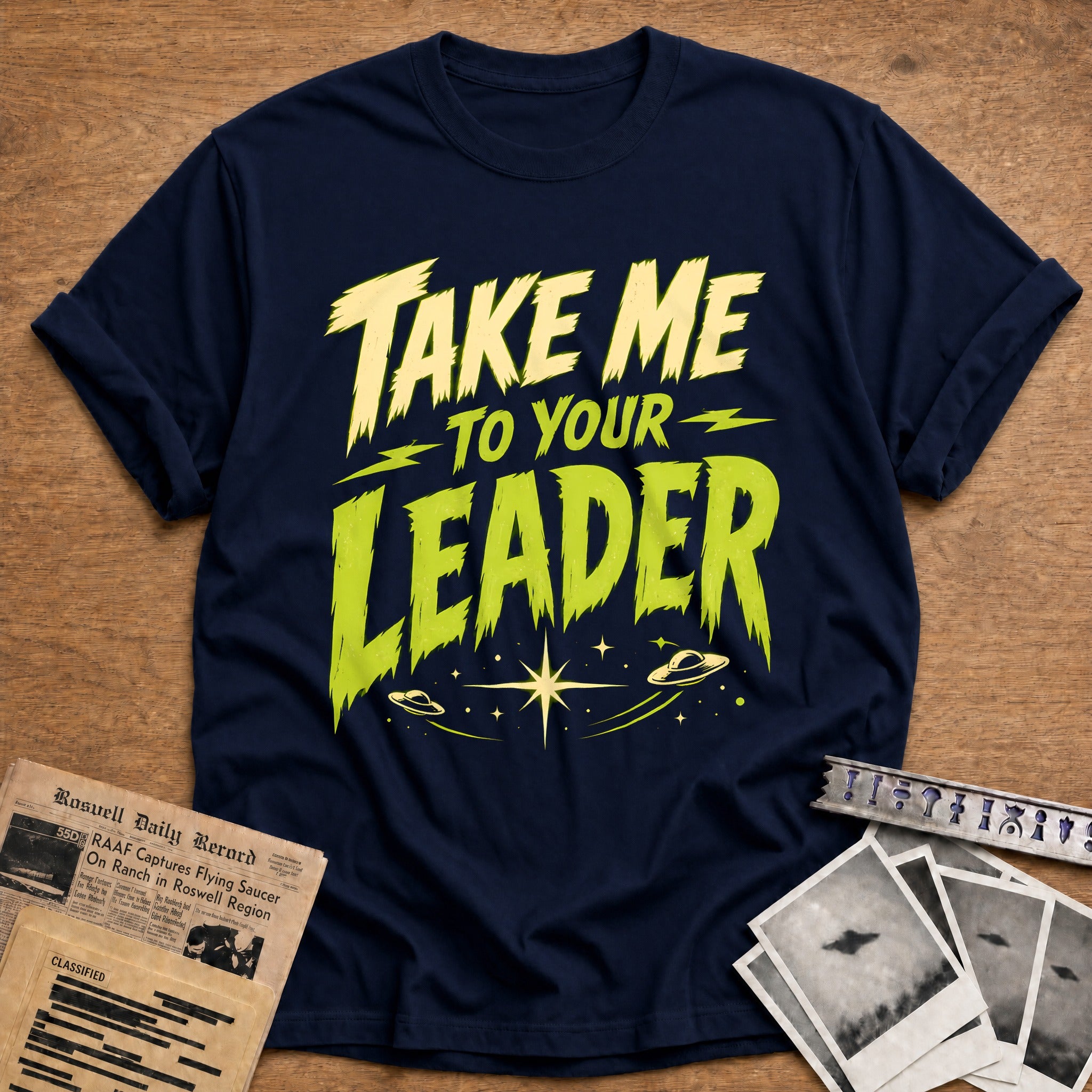 Take Me To Your Leader 67 T-Shirt - Navy