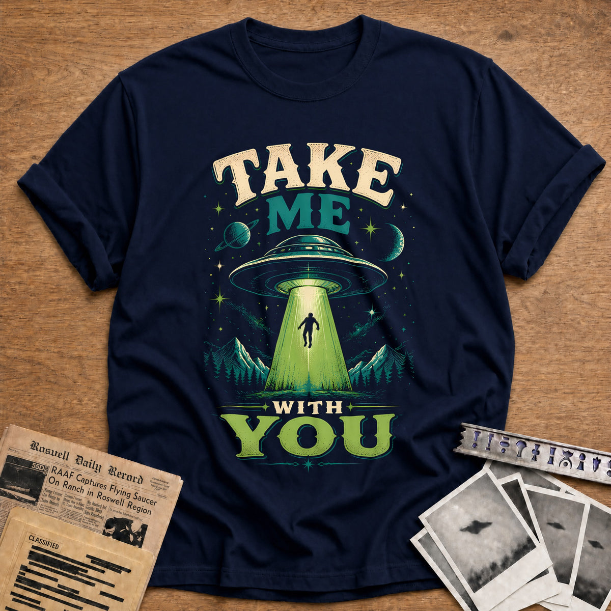 Take Me With You 45 T-Shirt - Navy