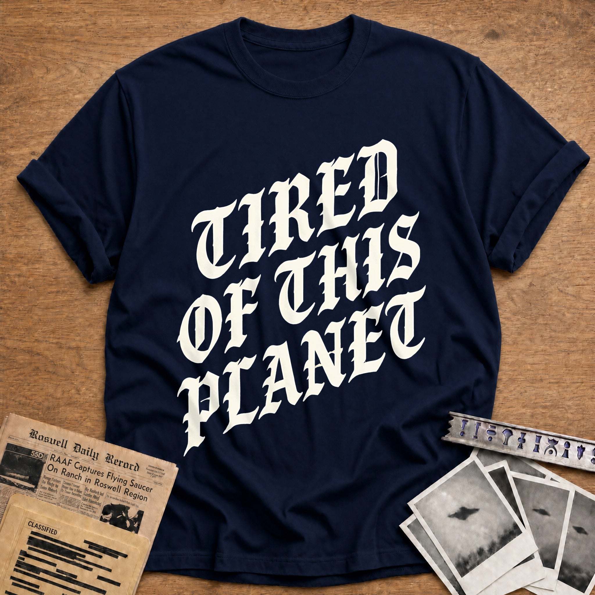 Tired Of This Planet 68 T-Shirt - Navy