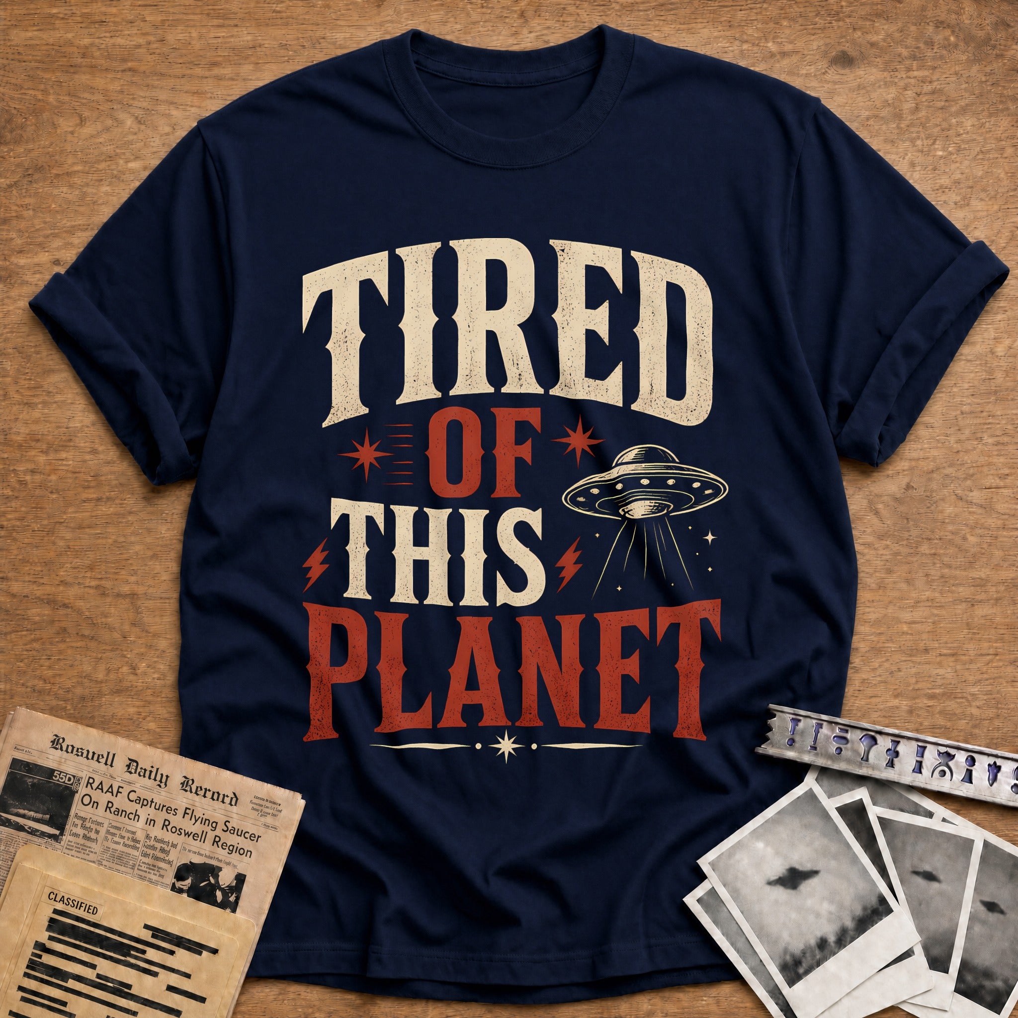 Tired Of This Planet 84 T-Shirt - Navy