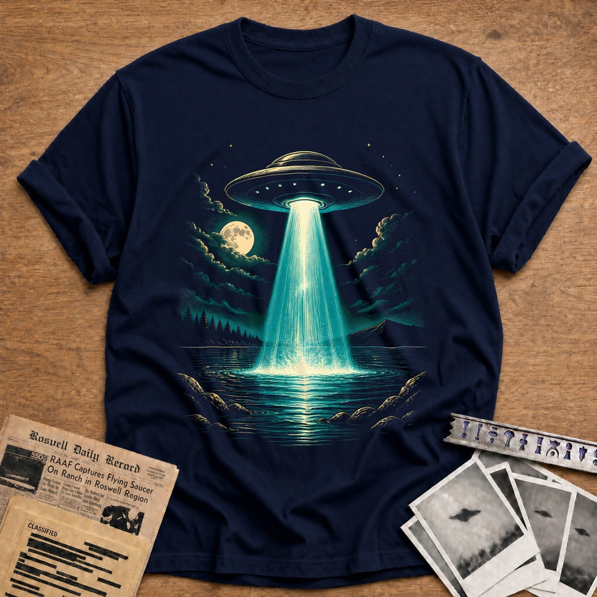 UFO Beam Water 50 T-Shirt - Navy
