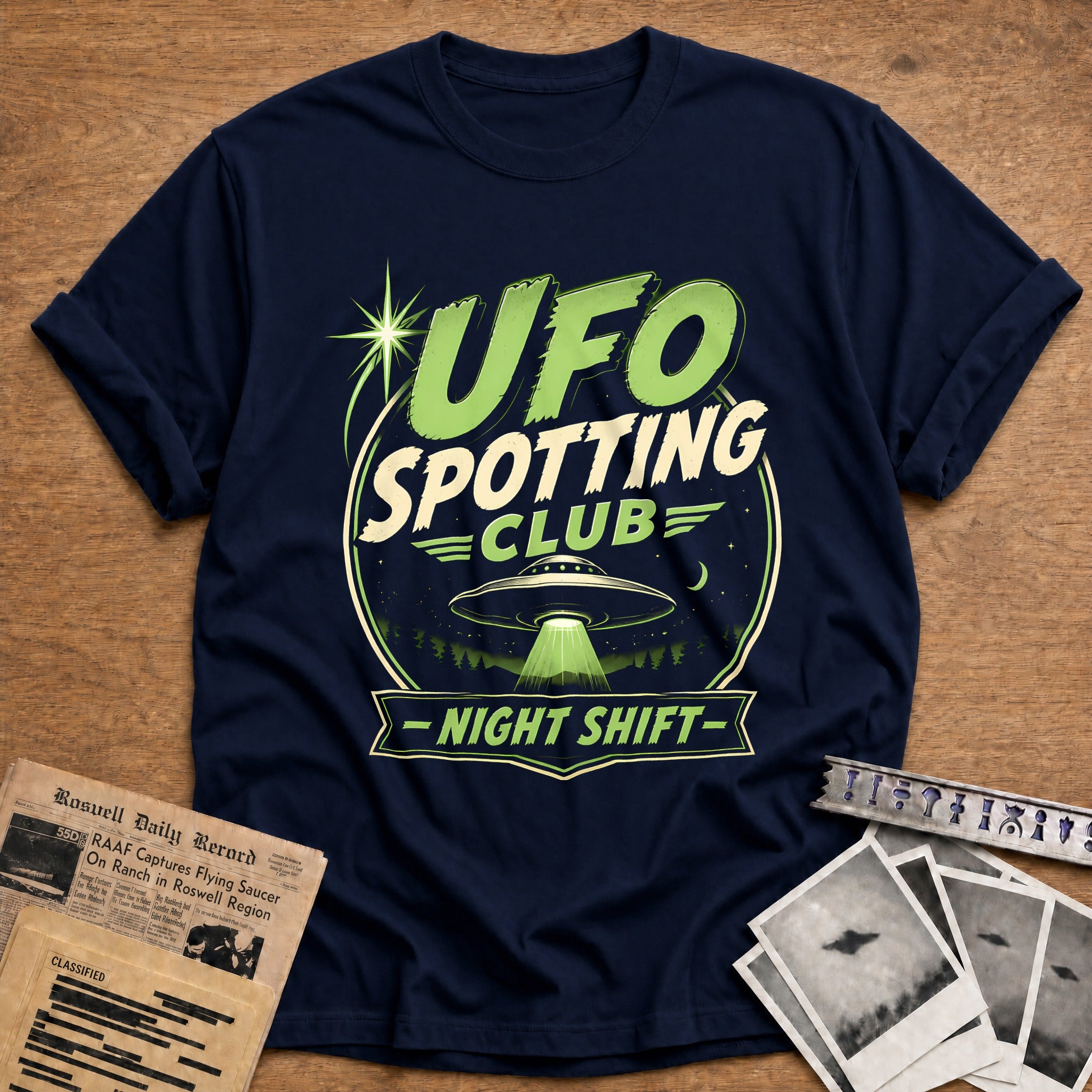 Ufo Spotting Club Night Shift 53 T-Shirt - Navy