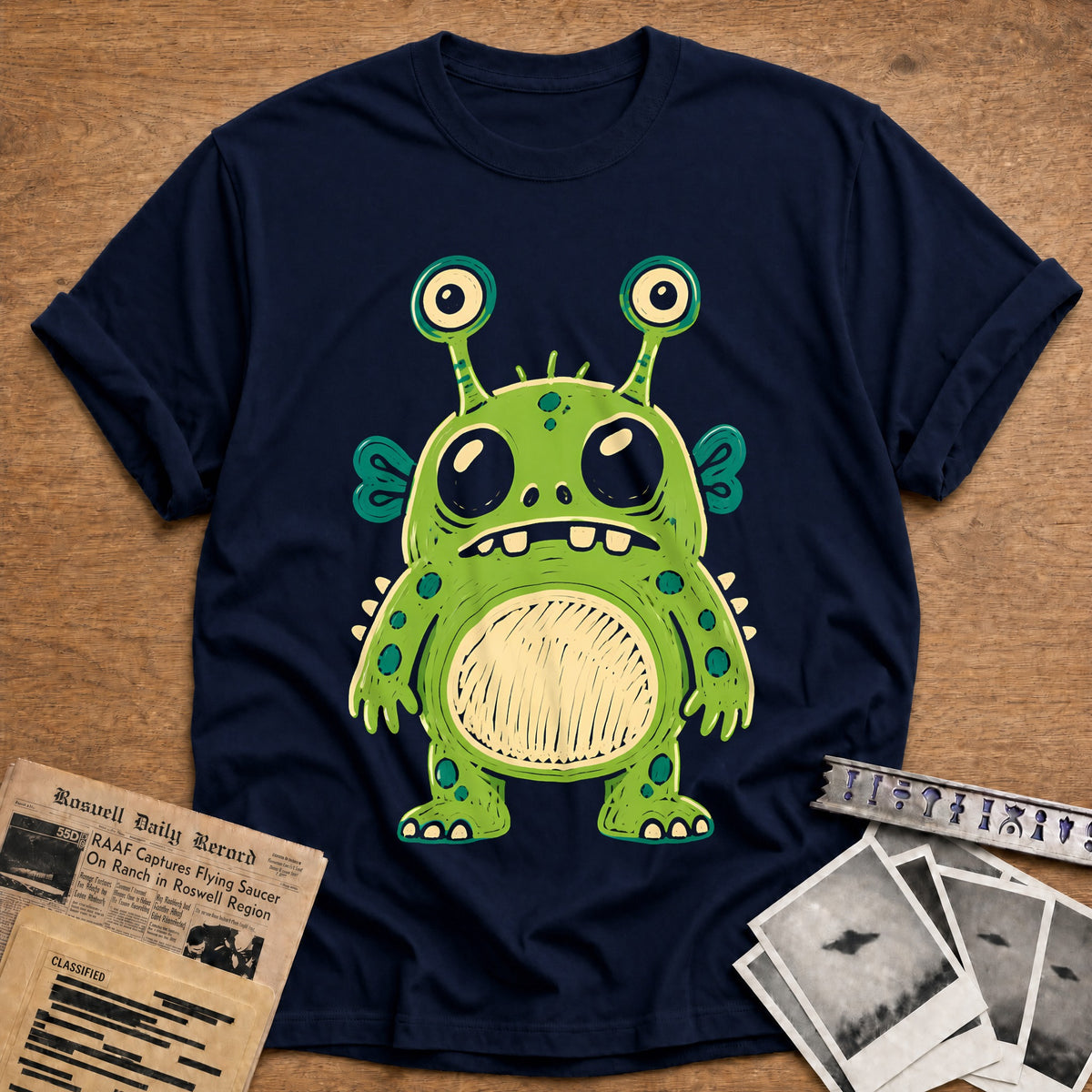Ugly Doodle Alien 38 T-Shirt - Navy