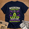 Weekend Forecast Ufo Hunting 49 T-Shirt - Navy