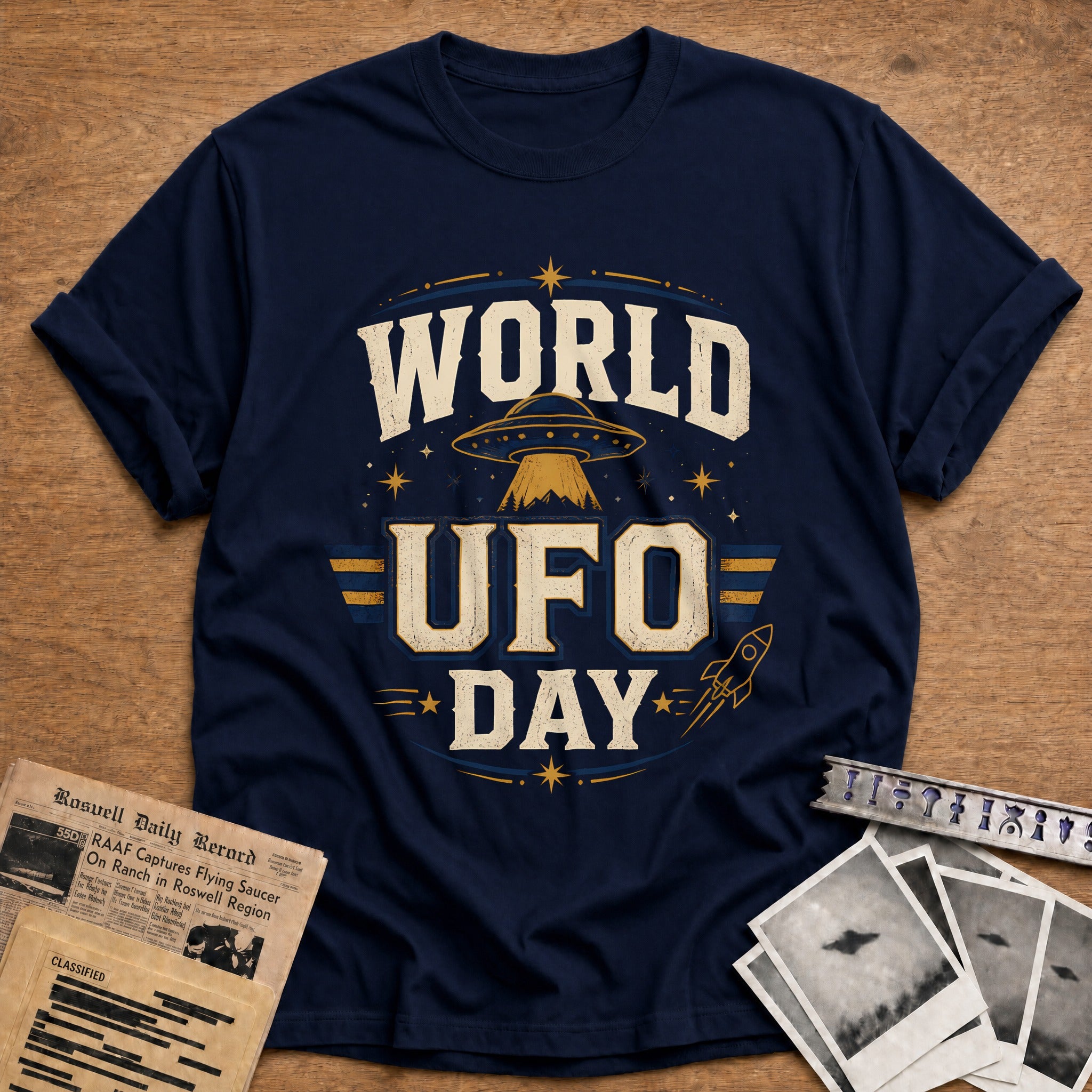 World Ufo Day 45 T-Shirt - Navy