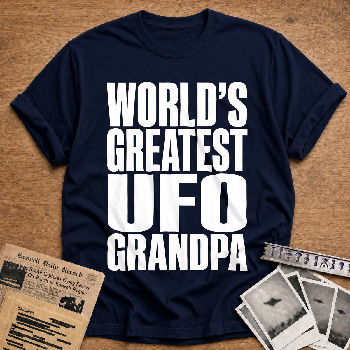 World's Greatest UFO Grandpa 52 T-Shirt - Navy