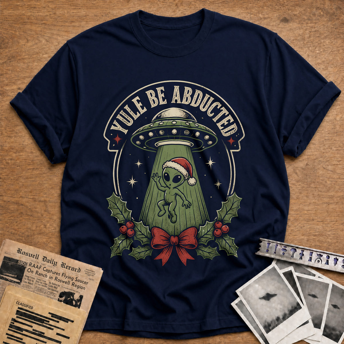 Yule Be Abducted 47 T-Shirt - Navy