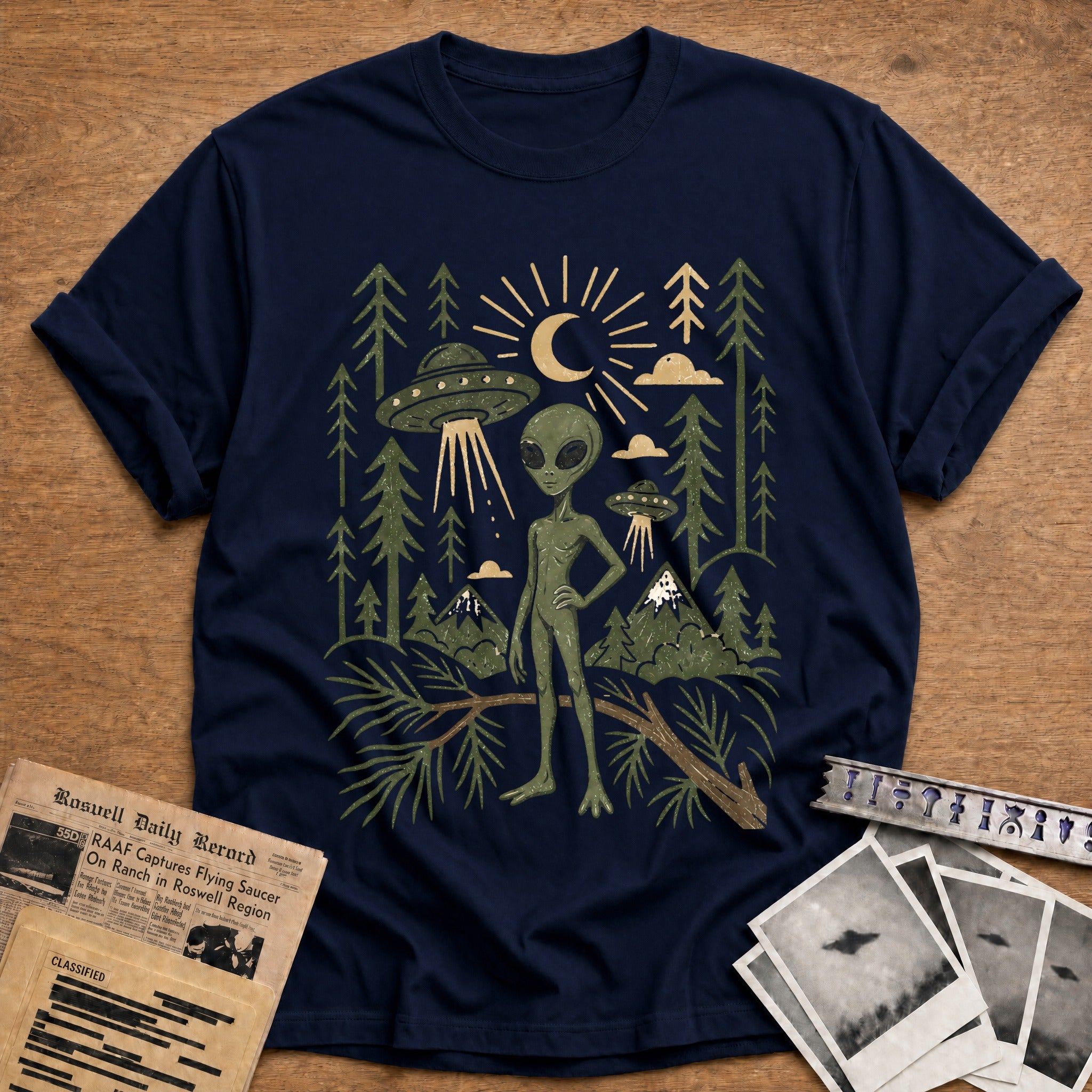alien forest ufo extraterrestrial funny - Navy